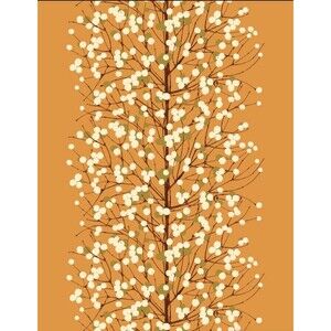 Crate & Barrel Marimekko ORANGE Lumimarja Tree Branch Tablecloth 60x90 Summer